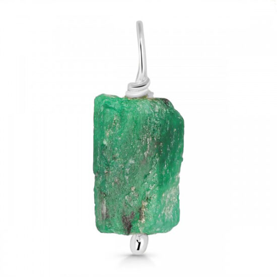 Ženski obesek iz srebra RAW BEAUTY, Smaragd