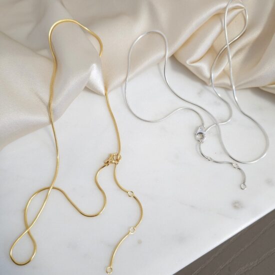 Ženska klasična verižica iz srebra s podaljškom - gladka Ženska klasična verižica iz srebra s podaljškom - gladka