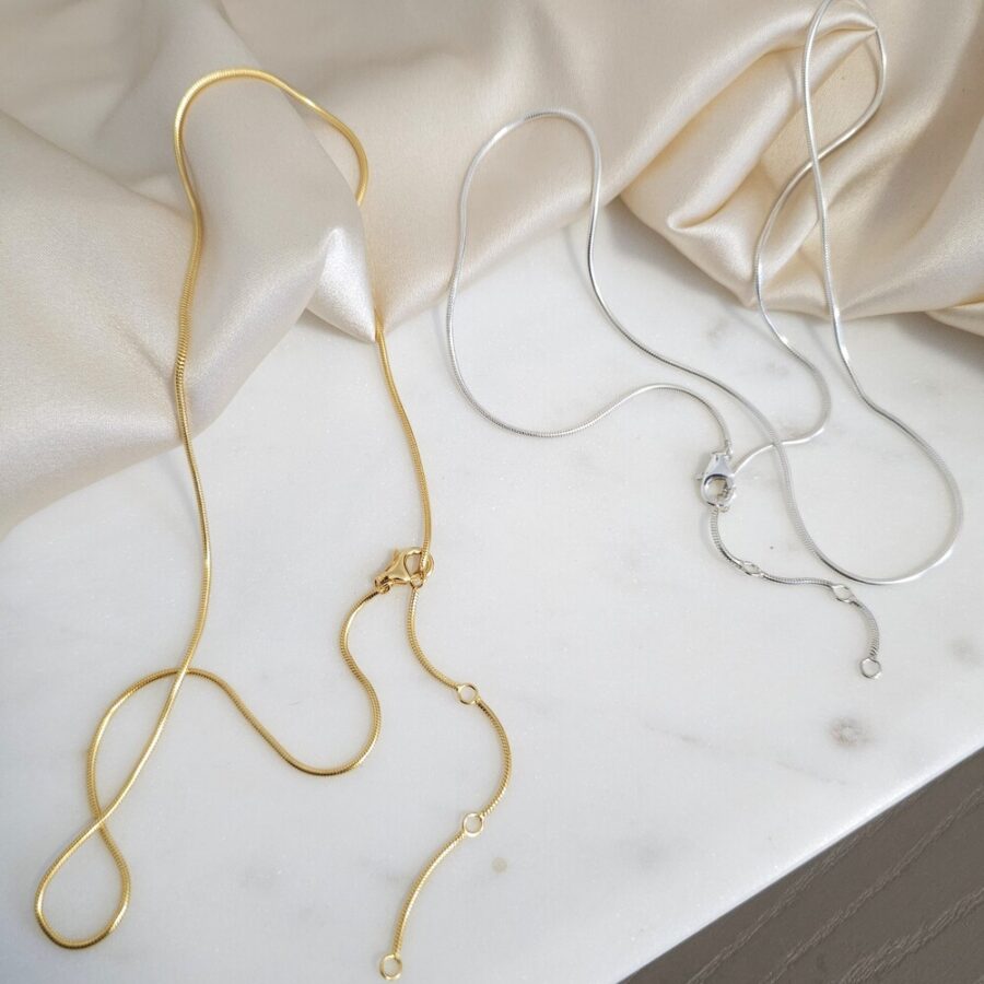 Ženska klasična verižica iz srebra s podaljškom - gladka Ženska klasična verižica iz srebra s podaljškom - gladka