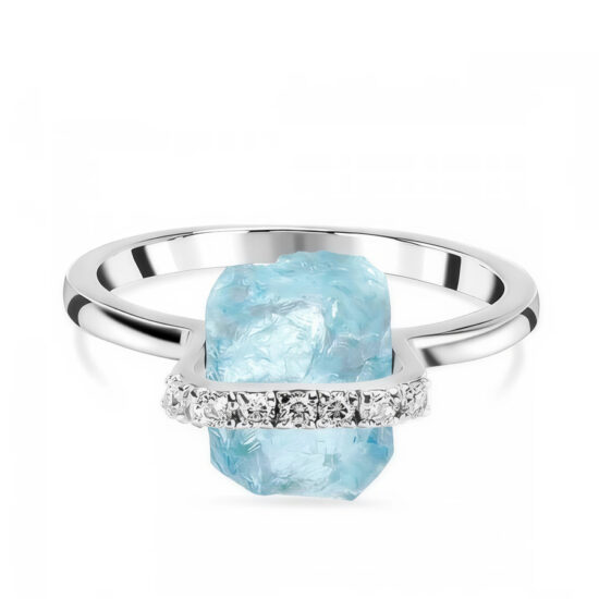 Ženski prsten od STELLAR srebra, akvamarina i bijelog topaza Ženski prsten od STELLAR srebra, akvamarina i bijelog topaza