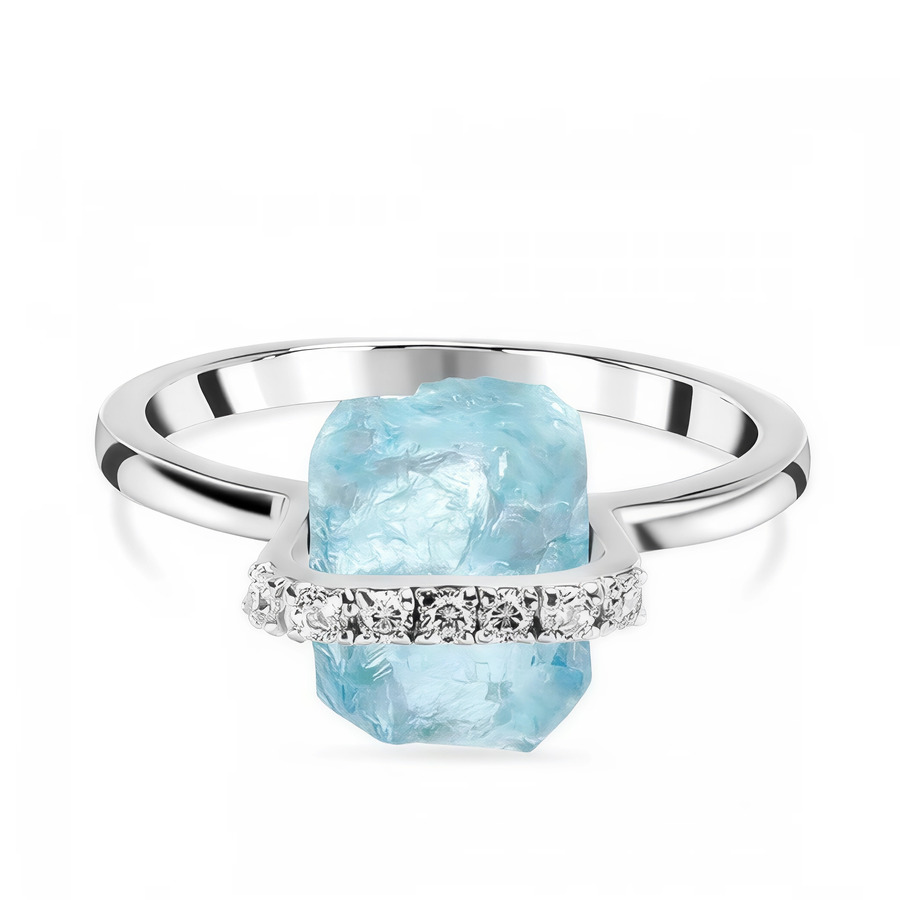Ženski prsten od STELLAR srebra, akvamarina i bijelog topaza Ženski prsten od STELLAR srebra, akvamarina i bijelog topaza