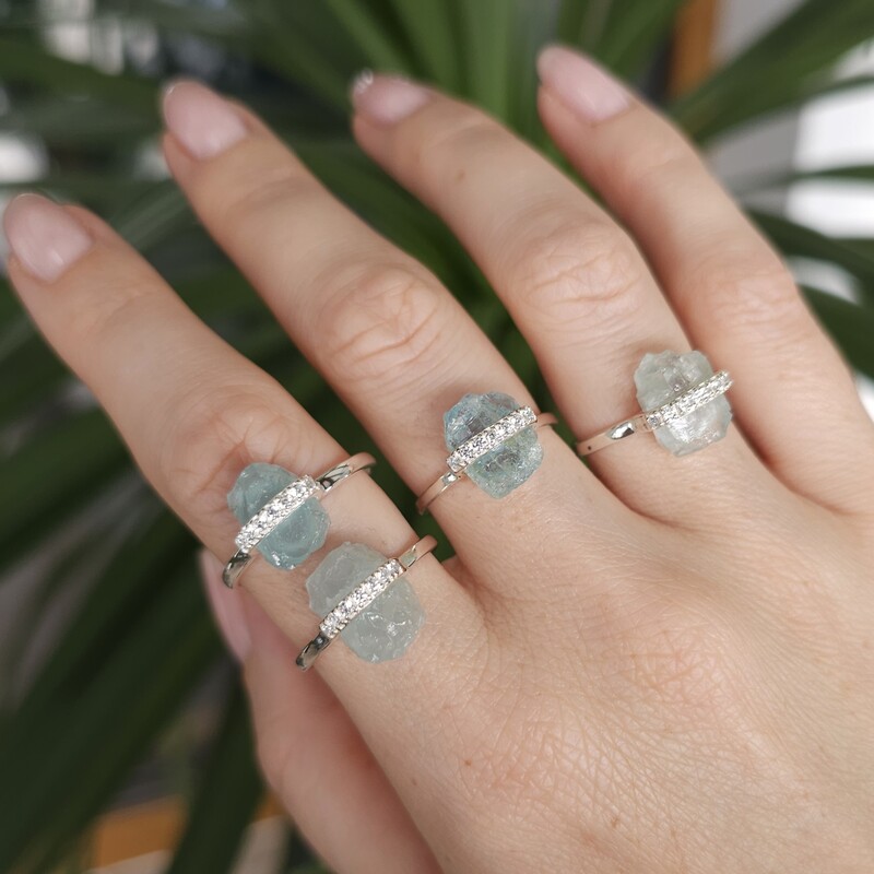 Zvjezdani prsten - akvamarin i bijeli topaz - Seraphina Zvjezdani prsten - akvamarin i bijeli topaz - Seraphina