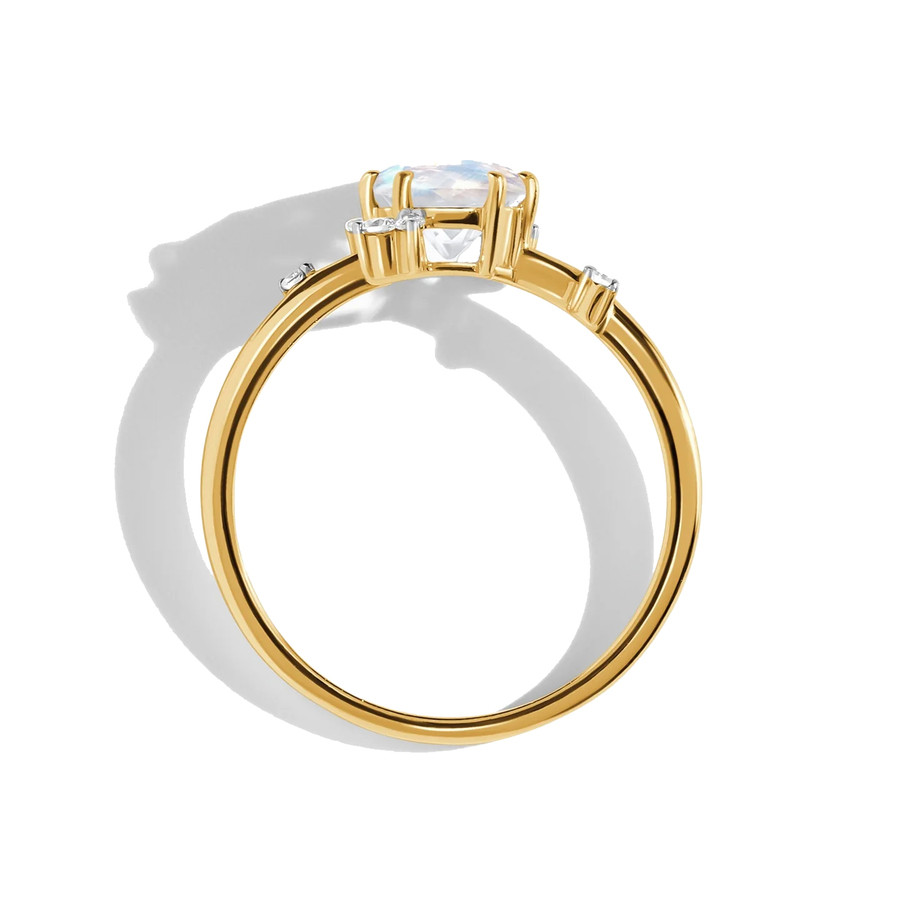 Burni prsten - mjesečev kamen i bijeli topaz - Seraphina