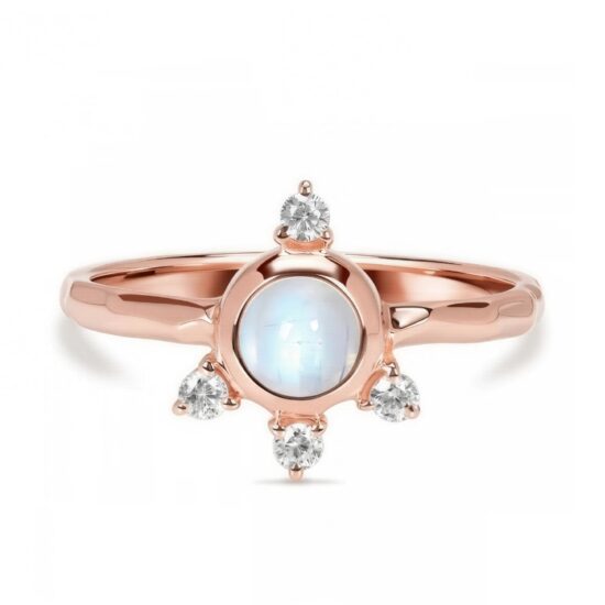 Ženski srebrni prsten FAY, mjesečev kamen i bijeli topaz