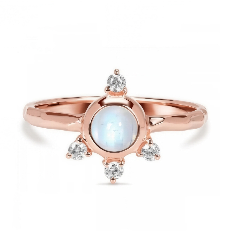 Ženski srebrni prsten FAY, mjesečev kamen i bijeli topaz