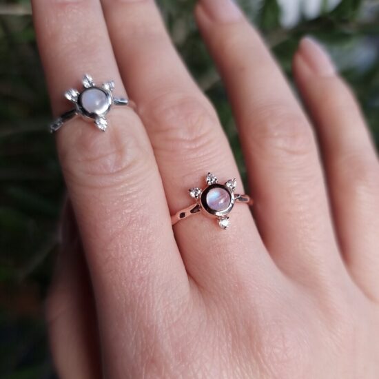 Ženski srebrni prsten FAY, mjesečev kamen i bijeli topaz