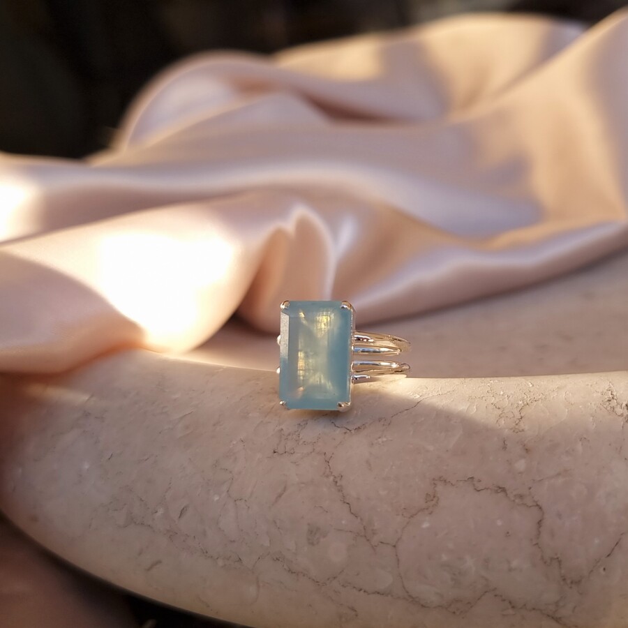 Ženski srebrni prsten ENCHANTED, akvamarin Ženski srebrni prsten ENCHANTED, akvamarin