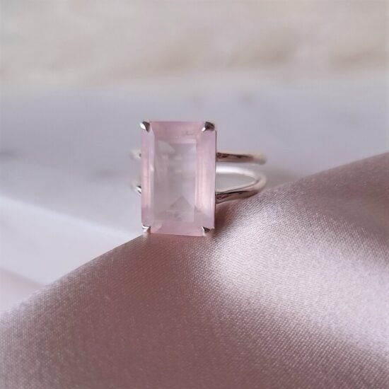 Damenring aus Sterlingsilber ENCHANTED, Rosenquarz