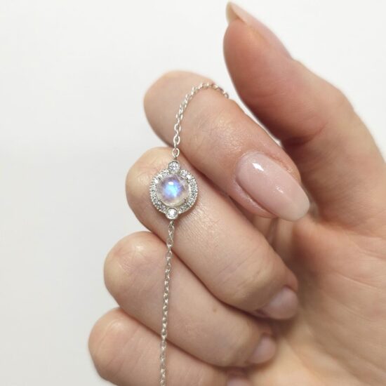 Damen Silberarmband NAOMI, Mondstein