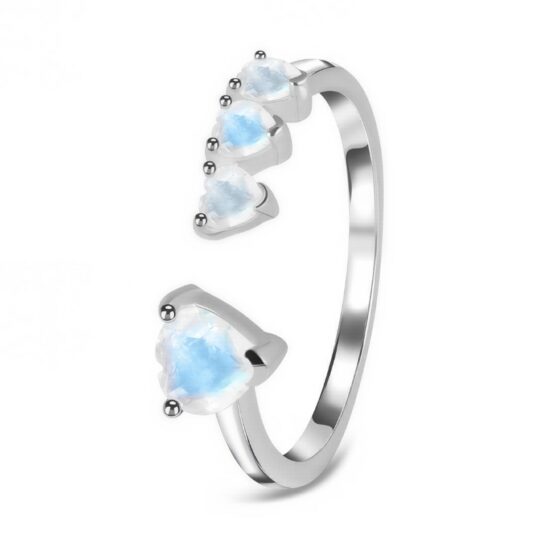 Ženski prstan iz srebra CUPID, Mesečev kamen
