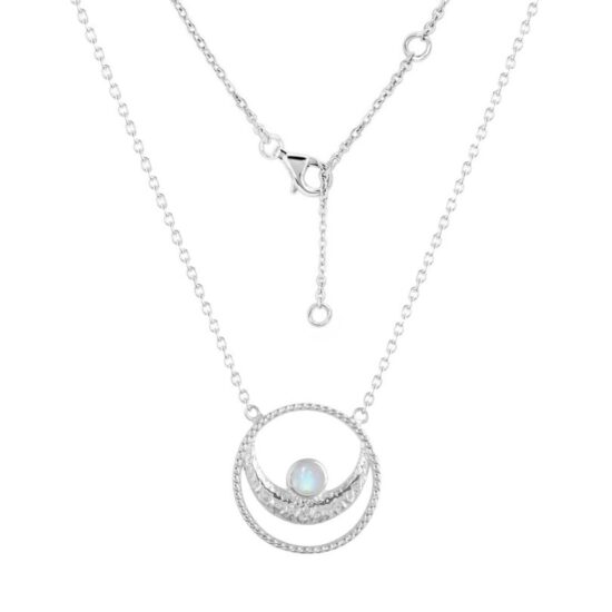 Ženska srebrna ogrlica LUNA, Mjesečev kamen