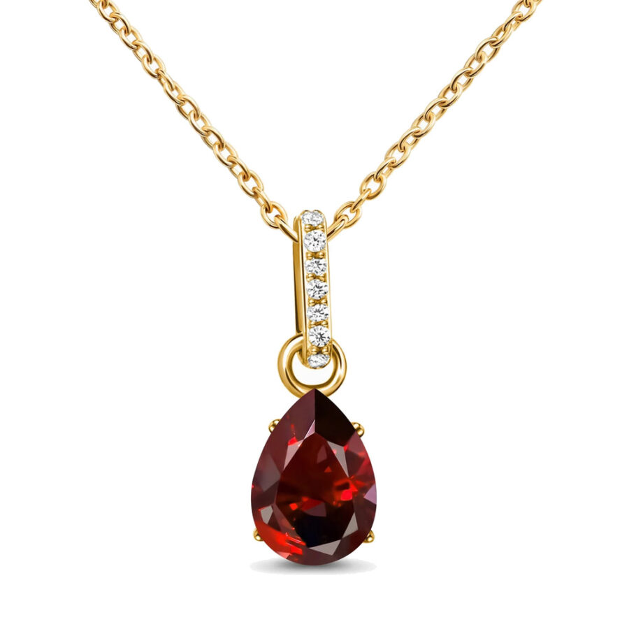 Ženski obesek iz srebra BIRTHSTONE Januar, Granat in Beli Topaz Ženski obesek iz srebra BIRTHSTONE Januar, Granat in Beli Topaz