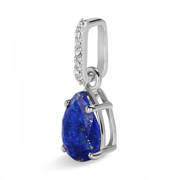 Ženski obesek iz srebra BIRTHSTONE September, Lapis in Beli Topaz