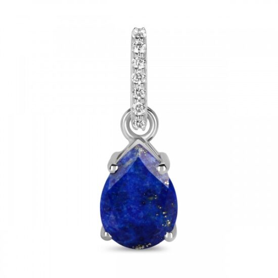 Ženski obesek iz srebra BIRTHSTONE September, Lapis in Beli Topaz