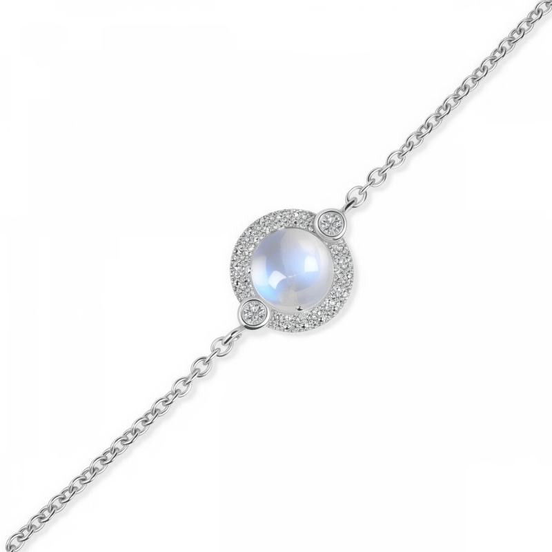 Damen Silberarmband NAOMI, Mondstein