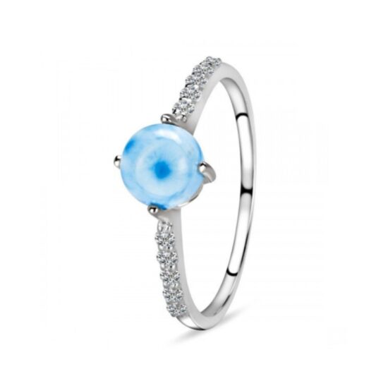 Prsten Ariel - Larimar i bijeli topaz - Seraphina