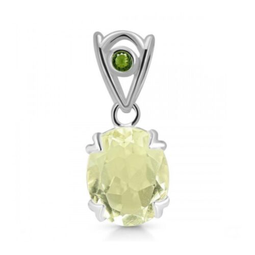 Damenanhänger aus Sterlingsilber RANIA, libyschem Gold, Tektit und Moldavit