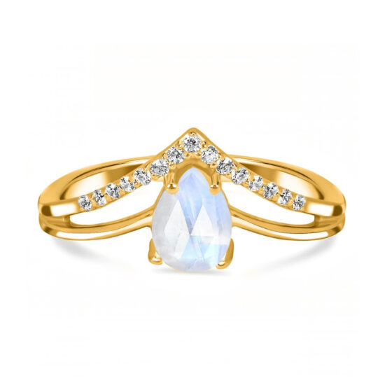 Damenring aus Sterlingsilber SELENA, Mondstein und weißer Topas