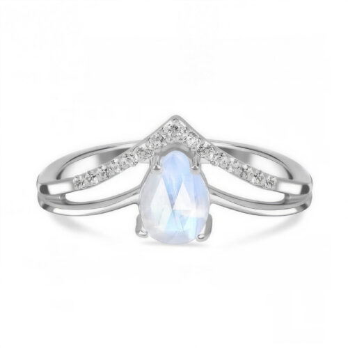 Damenring aus Sterlingsilber SELENA, Mondstein und weißer Topas