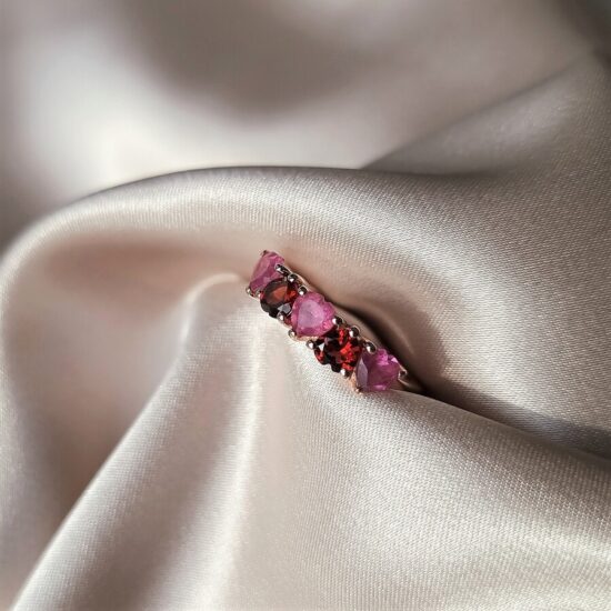 Prstan Venus - Rubin in Granat - Seraphina