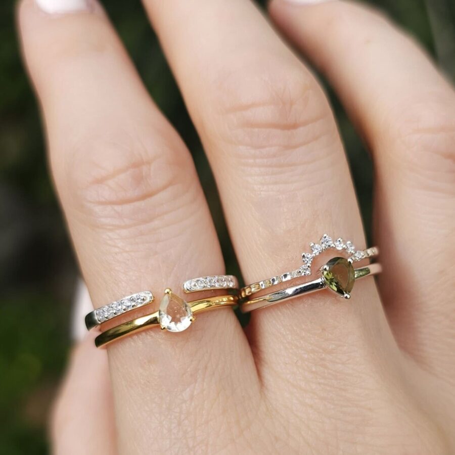 Sterngeborener Ring - Libysches Gold Tektit - Seraphina