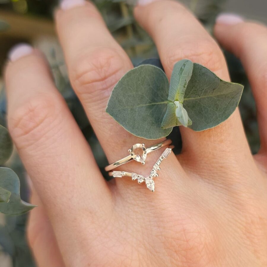 Damenring aus Silber STARBORN, Libysches Gold Tektit