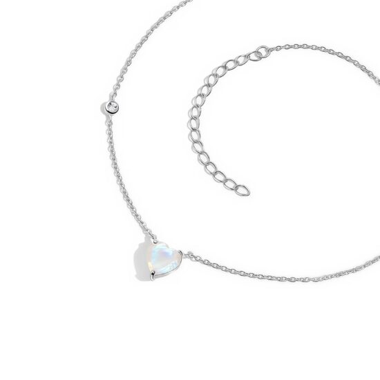 Ženska verižica iz srebra SOFIA, Mesečev kamen in Beli Topaz