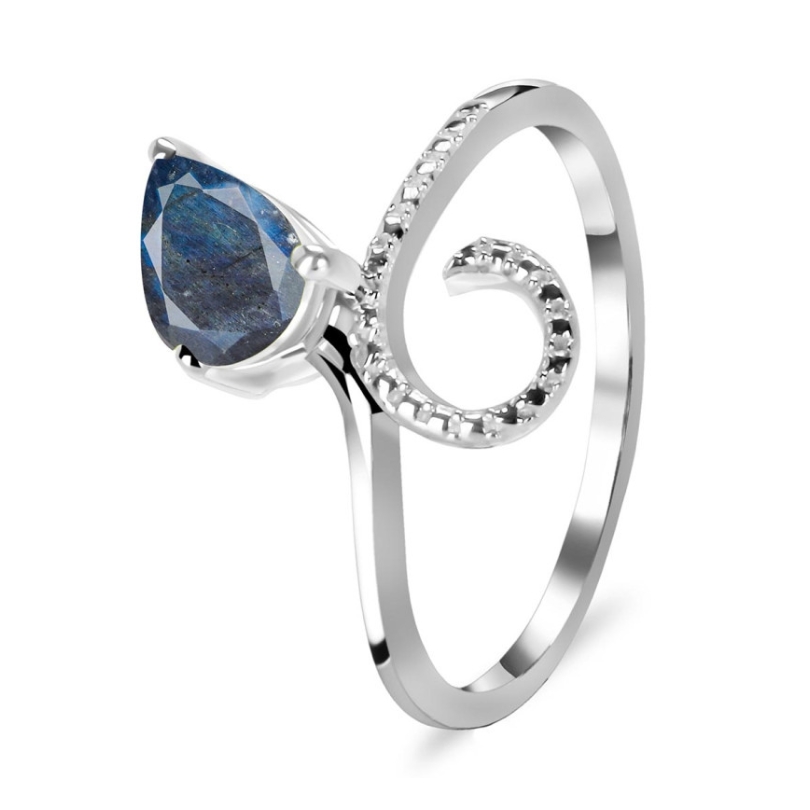Ženski srebrni prsten IRIS, Labradorit