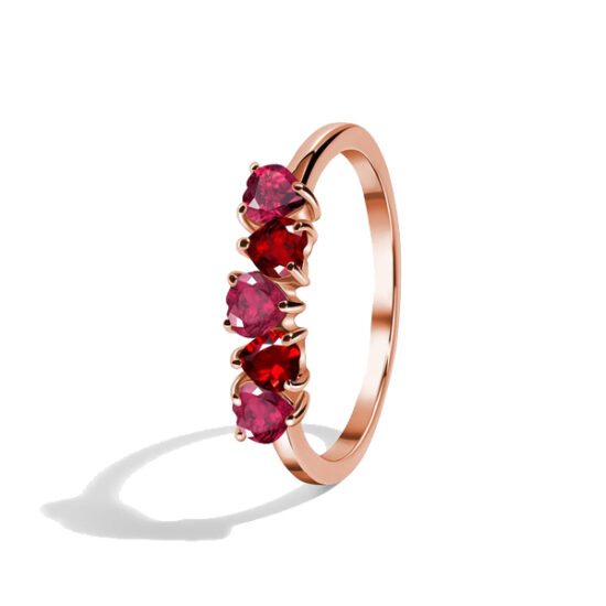 Prstan Venus - Rubin in Granat - Seraphina