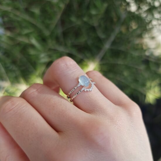 Dvostruki prsten Scarlett - akvamarin i bijeli topaz - Seraphina Dvostruki prsten Scarlett - akvamarin i bijeli topaz - Seraphina