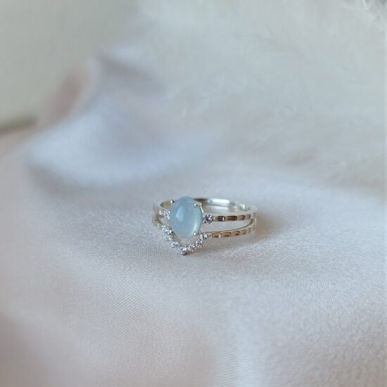 Dvostruki prsten Scarlett - akvamarin i bijeli topaz - Seraphina Dvostruki prsten Scarlett - akvamarin i bijeli topaz - Seraphina