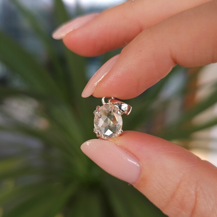 Ženski obesek iz srebra LIBYA, Libijski Zlati Tektit