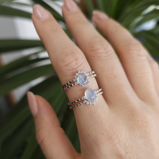 Dvostruki prsten Scarlett - akvamarin i bijeli topaz - Seraphina Dvostruki prsten Scarlett - akvamarin i bijeli topaz - Seraphina
