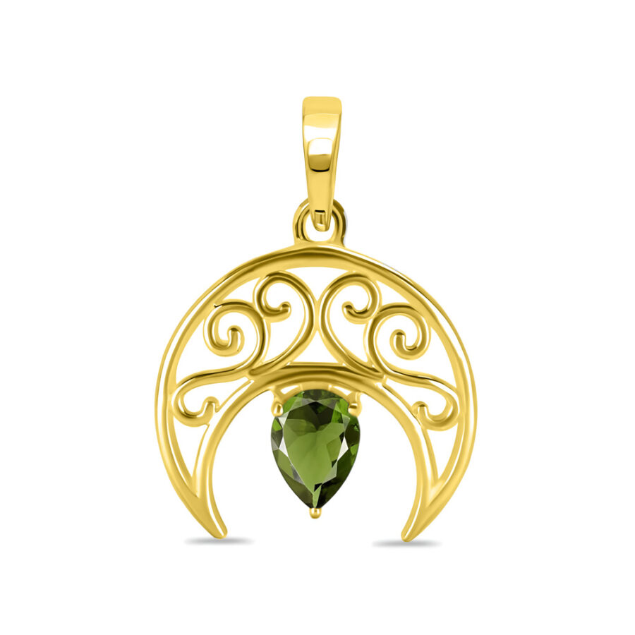 Ženski obesek iz srebra RHEA, Moldavit