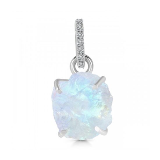 Ungeschliffener Pavé-Anhänger - Mondstein - Seraphina