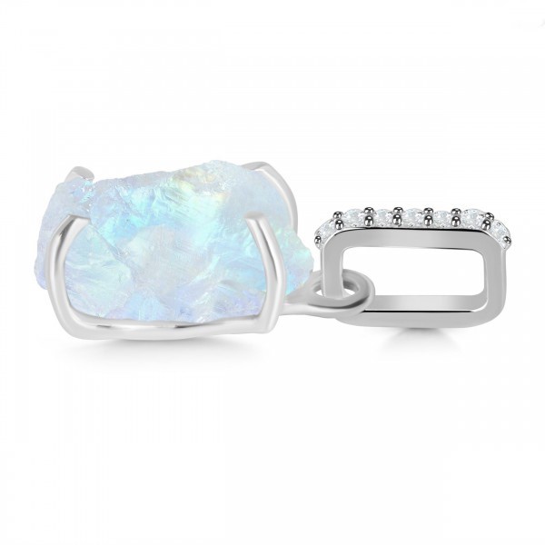 Ungeschliffener Pavé-Anhänger - Mondstein - Seraphina