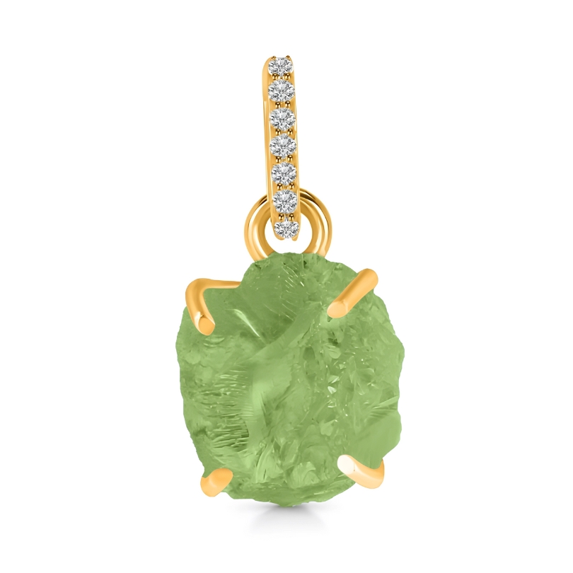 Damenanhänger aus Sterlingsilber UNCUT PAVÉ, Peridot