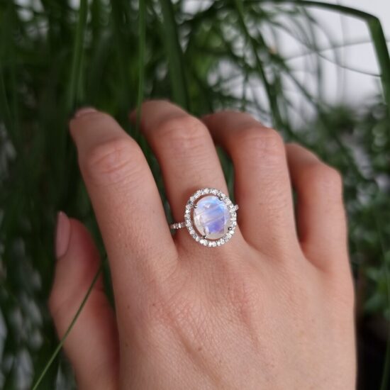 Evelyn prsten - Mjesečev kamen i bijeli topaz - Serafina