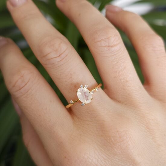 Burni prsten - mjesečev kamen i bijeli topaz - Seraphina