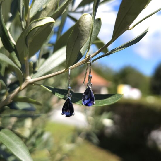 Ženske srebrne naušnice ISLA, Iolite