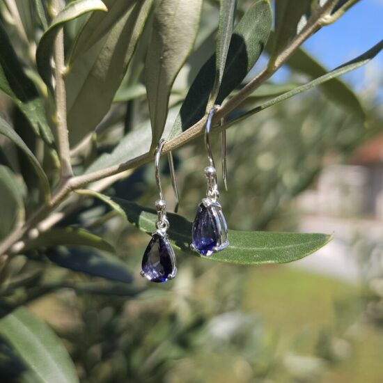 Ženske srebrne naušnice ISLA, Iolite