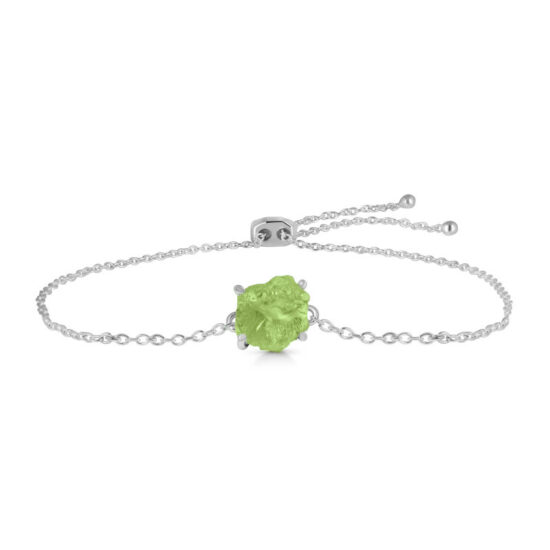 Silbernes Damenarmband RAW BEAUTY, Peridot Silbernes Damenarmband RAW BEAUTY, Peridot