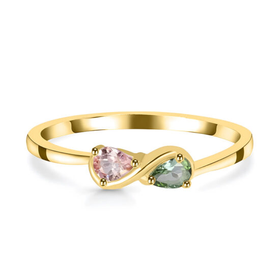 Ženski prstan iz srebra INFINITY, Turmalin