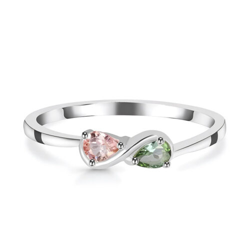 Ženski prstan iz srebra INFINITY, Turmalin