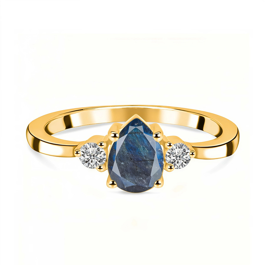 Ženski srebrni prsten INDIE, labradorit i bijeli topaz