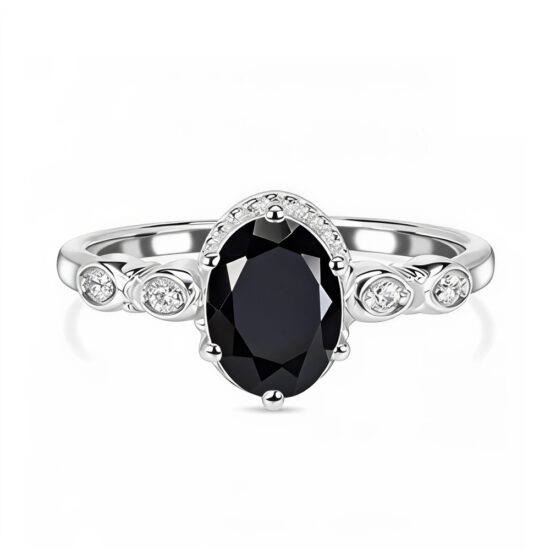 Ženski prstan iz srebra MAVIS, Turmalin in Beli Topaz