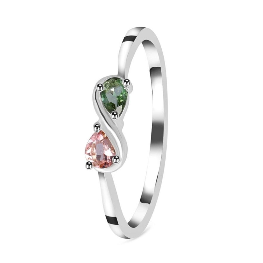 Ženski prstan iz srebra INFINITY, Turmalin
