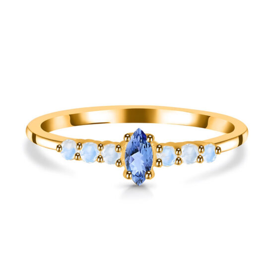 Ženski srebrni prsten SANTE, tanzanit i mjesečev kamen