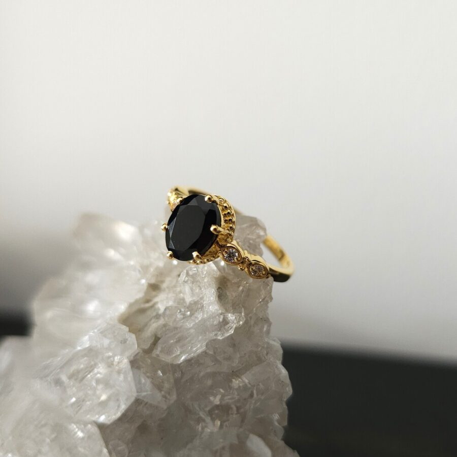 Ženski prstan iz srebra MAVIS, Turmalin in Beli Topaz