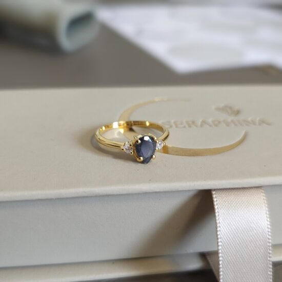 Ženski srebrni prsten INDIE, labradorit i bijeli topaz